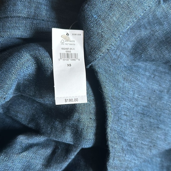 NWT! Banana Republic Indigo Cruz Linen Maxi Shirtdress - Size XS 🦋 - Picture 6 of 11